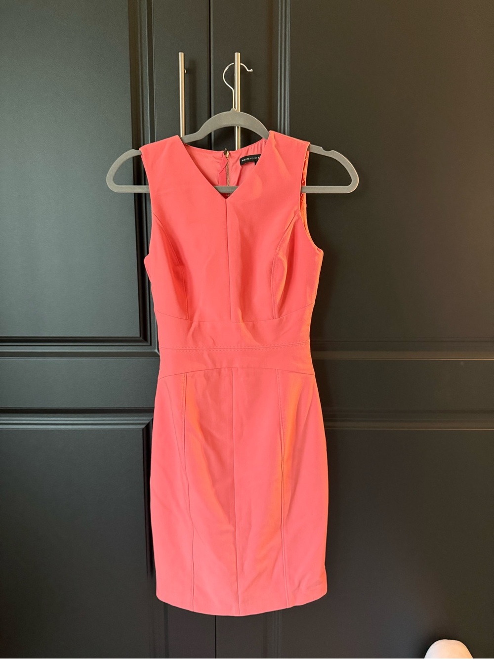 White House Black Market Coral Midi Sheath Dress